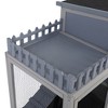 Sevobal Pet Carriers, Large Rabbit Hutch with Waterproof Roof and Lockable Wheels, Portable Fence for Indoor Outdoor, Gray, 38.19"*23.62"*36.22" - 3 of 4