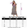 Coolmee Women Casual Boho Floral Flying Sleeve Smocked Midi Dress Tiered Flowy Nightdress - 4 of 4