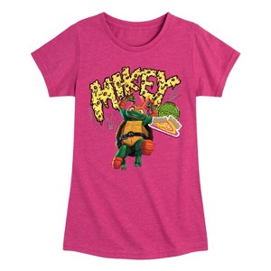 Girls' - Teenage Mutant Ninja Turtles - Michelangelo AKA Mikey Fitted Short Sleeve Graphic T-Shirt - 1 of 4