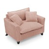Oversized Corduroy Lazy Sofa Chair, Single Armchair with Backrest, 46.5''W Lounge Chair for Living Room Bedroom-3irtyhousy - 3 of 4