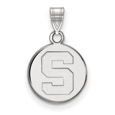Black Bow Jewelry 14k White Gold Michigan State Spartans NCAA Small Pendant
