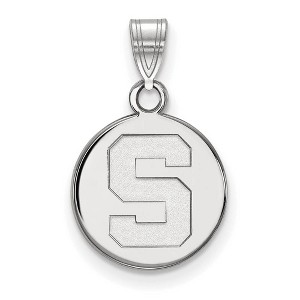 Black Bow Jewelry 14k White Gold Michigan State Spartans NCAA Small Pendant - 1 of 3