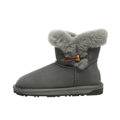 Women Horn Toggle Button Mini Boots - Robin