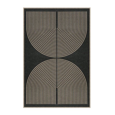 Lahome Modern Rainbow Jute Washable Outdoor Area Rug-Soft, Durable Carpet for Patio, Garden, or Balcony