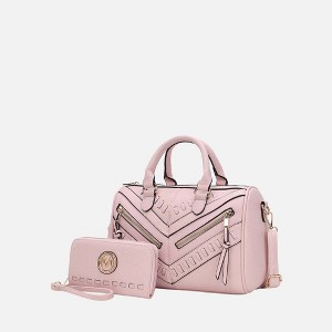 MKF Collection Lara Women’s Satchel Bag – Stylish and Spacious Handbag with Matching Wallet – by Mia K- Pink - 1 of 4