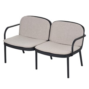 Outdoor Plastic Loveseat with Water-Repellent Cushion,Weather Resistant Loveseat for Patio or Garden,Patio Loveseat with PP Frame-Koiai - 1 of 4