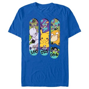 Men's Pokemon Mewtwo, Pikachu, and Psyduck Skateboard Decks T-Shirt - 1 of 3