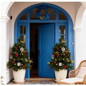 TinyhomieChristmas Tree 2-Pack Outdoor,Artificial Pine Cordless with Stakes - 1 of 4