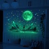 Pvc Moon Meteor Luminous Star Wall Stickers Wall Decals Bedroom Living Room Luminous Self-adhesive Decorative Stickers For Kids Girls Boys - 2 of 4