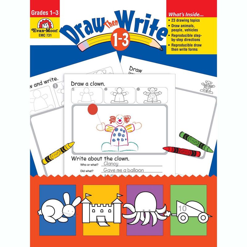Evan-Moor Educational Publishers Draw...Then Write, Grades 1-3, 1 of 4