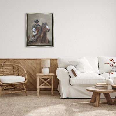 Western Cowboy with Horse and Dog Canvas Wall Art
