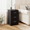 Costway 1/2 PCS Nightstand with Charging Station, 3 Storage Drawers for Bedroom, Living Room White/Black/Natural - 3 of 4