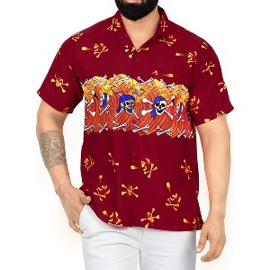 LA LEELA Men's Pirates Hawaiian Shirt Short Sleeve Button Down Shirt Mens Party Shirts Holiday Shirts for Men - 1 of 4