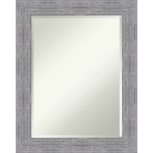 Amanti Art 23" x 29" Bark Rustic Framed Wall Mirror Gray : Beveled Glass, Polystyrene Frame, No Assembly Required - 1 of 4