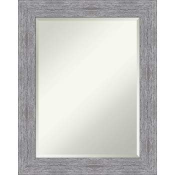 23" x 29" Bark Rustic Framed Wall Mirror Gray - Amanti Art