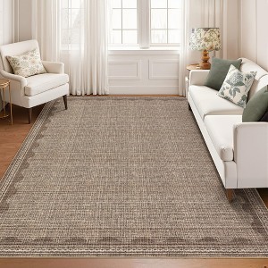 homfan Scalloped Washable Rug w/ Non-Slip Back - Modern Low-Pile Carpet for Living Room, Bedroom - 1 of 4