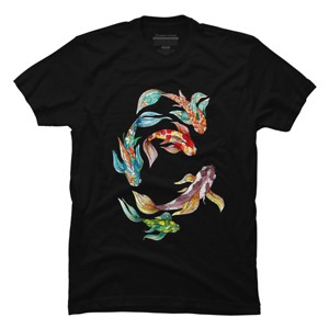 Men's Design By Humans Watercolor and Ink Abstract Koi Fish By Owlsome T-Shirt - 1 of 4