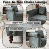 81-inch Chenille Face-to-face Chaise Lounge with Two Pillows,Nailhead trim,Button Tufted Design and Rolled Arms for Lounge, Living room and Office - 2 of 4