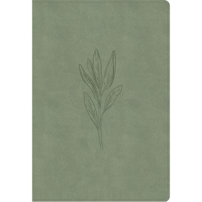 NASB Super Giant Print Reference Bible, Sage Suedesoft Leathertouch, Indexed - by  Holman Bible Publishers (Leather Bound)