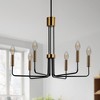 DORESshop 6-Light Black and Brass Dining Chandelier Vintage Farmhouse Candlestick Kitchen Island Hanging Pendant Light - 2 of 4