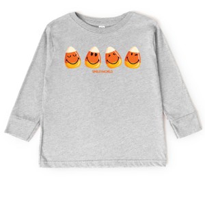SmileyWorld Candy Corn Smiles - Toddler Long Sleeve Graphic Tee and Youth Long Sleeve Graphic T-Shirt - 1 of 3