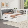 ALEXOUN Twin Size Bed Frame with Upholstered Storage Headboard,Wood Daybed with Bookshelf,Rotatable Table Board for Girls Teens - 4 of 4