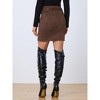 INSPIRE CHIC Women's Faux Suede High Waist Belted A-Line Mini Skirts - 3 of 4