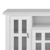 72" Solid Wood TV Media Stand with Handcrafted Finish, Cord Management, and Tempered Glass Doors for Living Room and Bedroom - 2 of 4