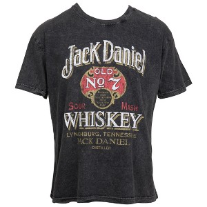 Mens Jack Daniel's Sour Mash Vintage Poster Black T-Shirt - 1 of 3
