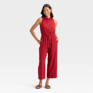 Women's Button-Front Jumpsuit - Universal Thread™ - 1 of 3