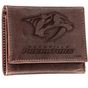 Evergreen NHL Nashville Predators Brown Leather Trifold Wallet Officially Licensed with Gift Box - 1 of 1