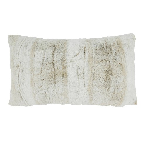 Off white faux fur pillow best sale