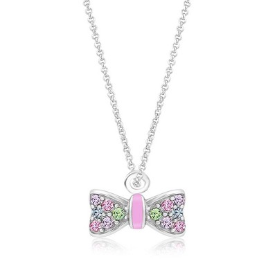 Chanteur Hypoallergenic Kids Jewelry Accessories Ribbon Multi-color Crystal White Gold Palladium Plating Necklace