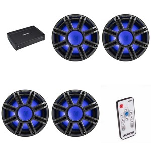 Kicker (4) 51MWF124 - MWF 12-Inch Premium Marine Subwoofer (free-air) 4-ohm & 51KXMA15001 Marine Amp Bundle ( Includes LED Remote ) - 1 of 4