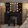 Vanity Desk with Led Lighted Mirror,Makeup Vanity with 10 Led Lights and 5 Metal Sliding Drawers - 3 of 4