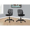 Monarch Specialties Office Chair Adjustable Height Swivel Ergonomic Computer Desk Work Juvenile Metal Fabric Black Contemporary Modern - 3 of 4