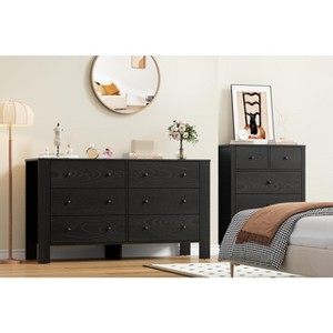 6 Drawer Dresser for Bedroom, Modern Wide Dresser Organizer with Storage Drawers - 1 of 4