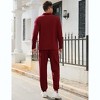 Coolmee 2 Piece Set for Men Casual 1/4 Zip Track Suits Set Long Sleeve Quarter Pullover Jogging Suits Wine Red 3XL - 2 of 4
