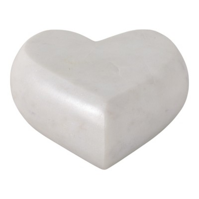 Modern Stone and Marble Heart Decorative Sculpture - Contemporary Hand-Carved Accent Object with Stylish Minimalist Design