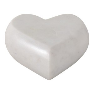 Modern Stone and Marble Heart Decorative Sculpture - Contemporary Hand-Carved Accent Object with Stylish Minimalist Design - 1 of 4