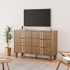 Wooden 6 Drawer Dresser with Vintage Pattern Design, Chest Dresser with Deep Drawers for Bedroom, Living Room and Entryway - 3 of 4