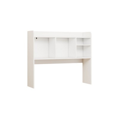 GlasFlength Decorative Storage Cabinets Desktop Bookshelf with 5 Shelves Organizer for Office College Dorm Kids Room, White, 37.01"*9.84"*31.5"