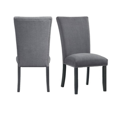 Set Of 2 Stratton Standard Height Side Chairs Set Charcoal