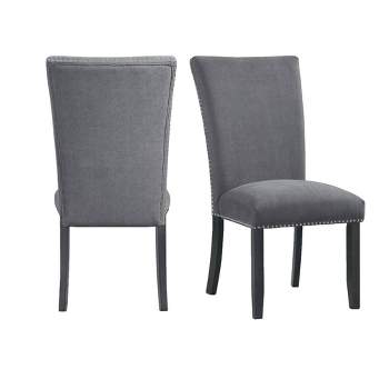 Set of 2 Stratton Standard Height Side Chairs Set Charcoal - Picket House Furnishings