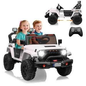 24V 2-Seater Kids Ride On Truck, Electric Car with 4WD 800W Motor,Parent Remote Control,3 Speeds& Built-in Music Player - 1 of 4