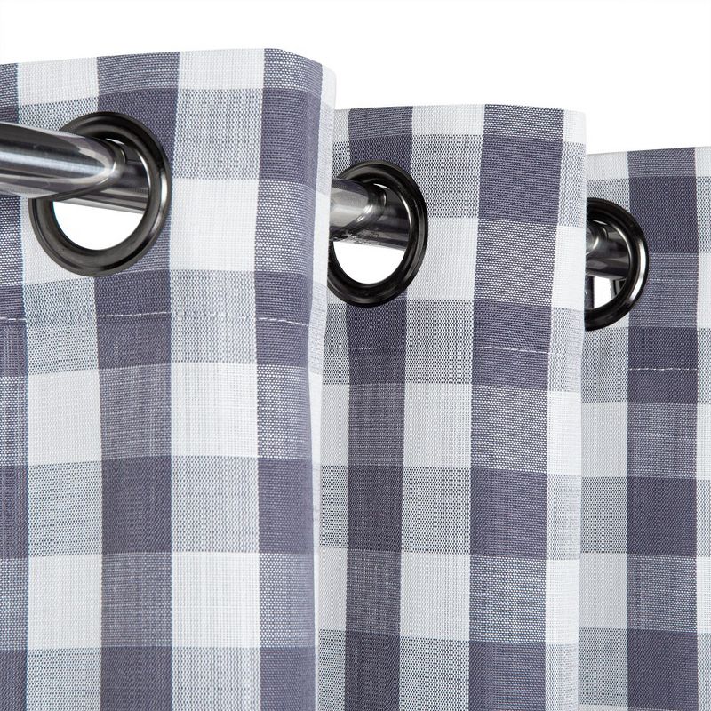 Buffalo Check Textured Grommet Window Curtains, 2 of 7