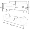 QingMoon 71" Convertible Loveseat Sofa, Velvet Couch Bed, Folding Recliner with Golden Metal Legs and Pillows for Living Room, Office - 4 of 4