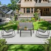 Kozyard 4 Pieces Metal Patio Conversation Set with Gray Breathable Textilence Seating Powder Coated Metal Frame  for Garden Poolside Backyard - 2 of 4