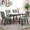 Tangkula Upholstered Dining Chairs Set of 4 w/ Rubber Wood Legs Padded Seat Nailhead Trim - 2 of 4