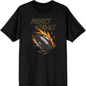 "Perfect Spirals" Flaming Football Adult Crew Neck Short Sleeve Tee - 1 of 2